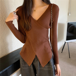 クロススリムリブニット MOCHA