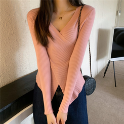 クロススリムリブニット PINK