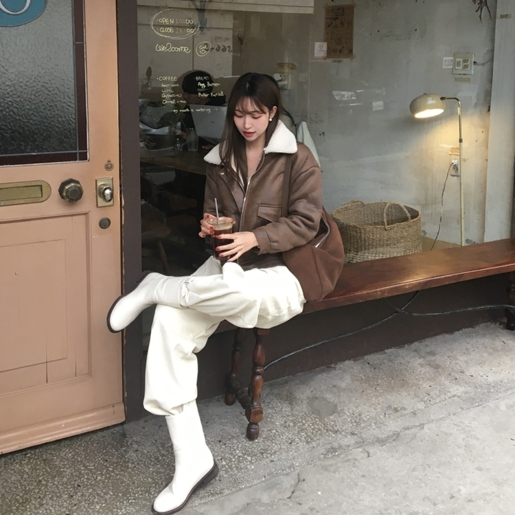 コーデュロイストリングワイドカジュアルロングパンツ