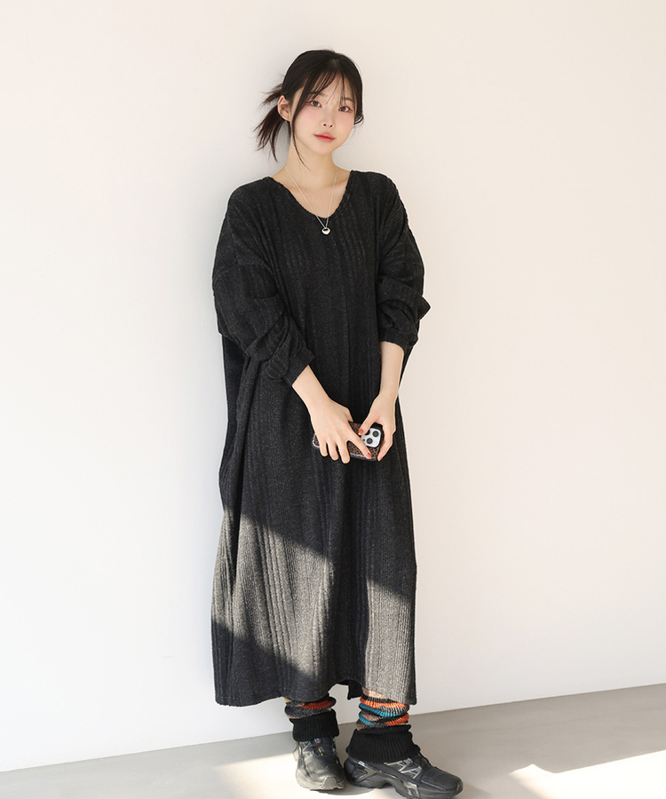 ルーズニットロングワンピース