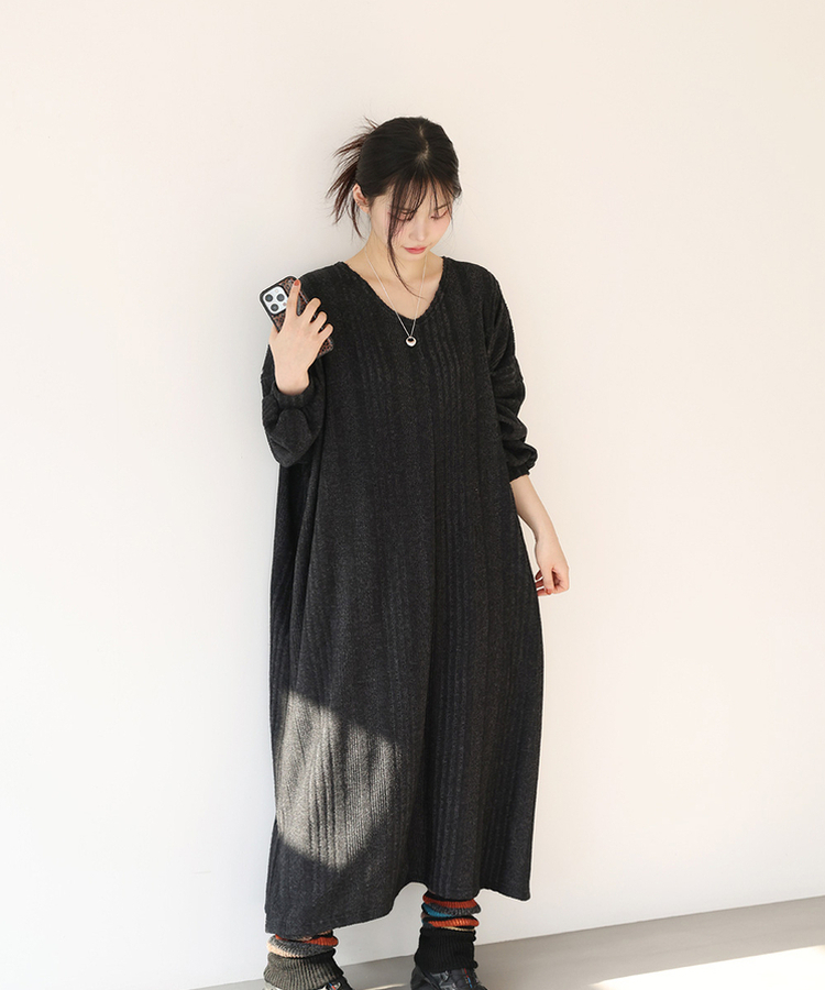 ルーズニットロングワンピース