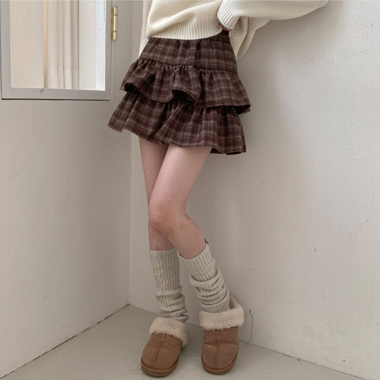 ティアードチェックミニスカート