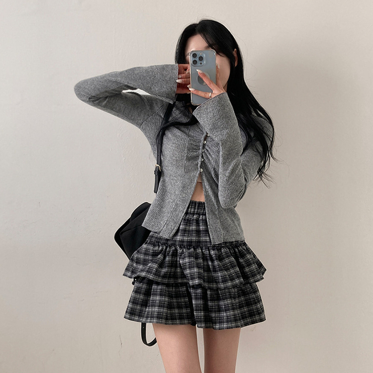 ティアードチェックミニスカート