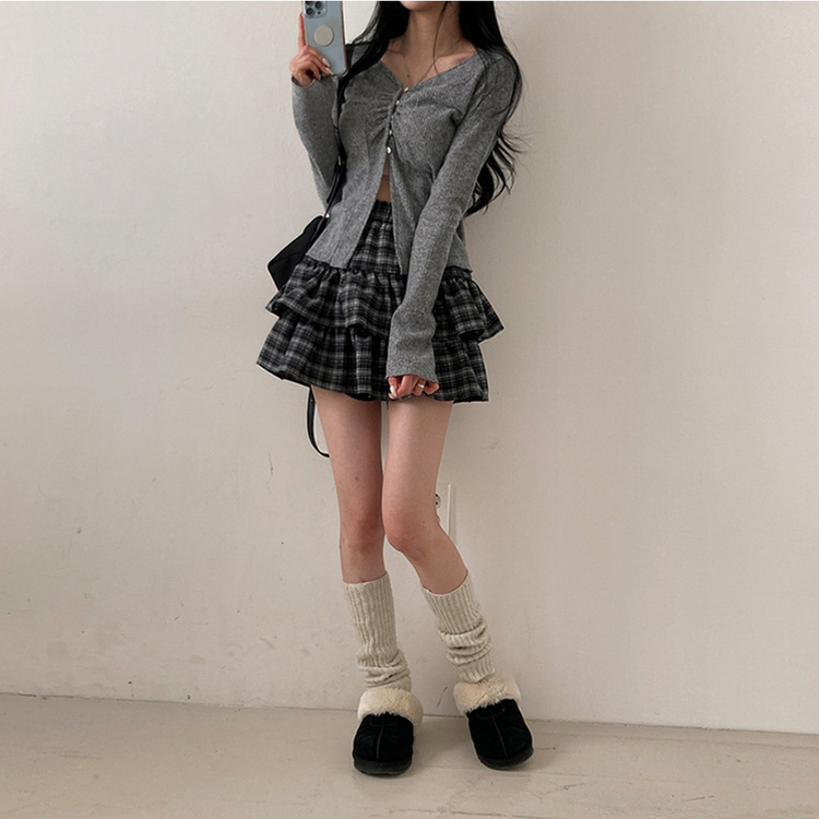 ティアードチェックミニスカート