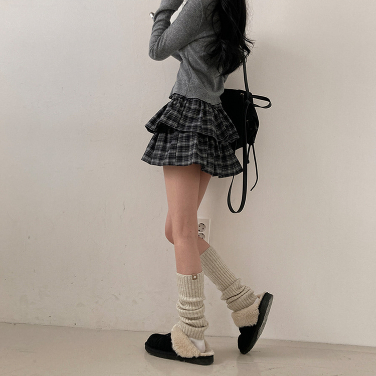 ティアードチェックミニスカート