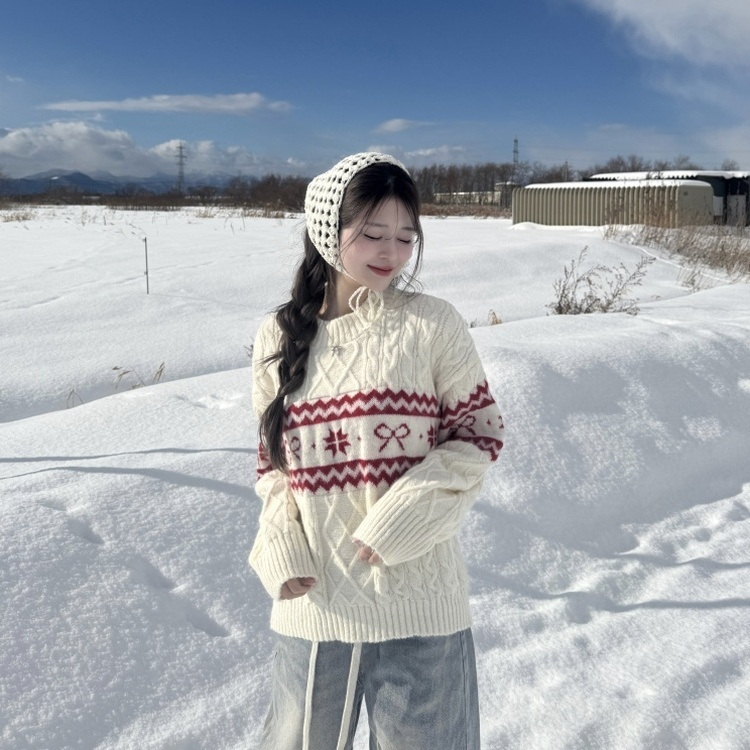 눈꽃리본니트 아이보리