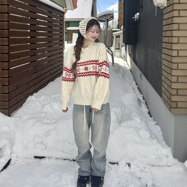 눈꽃리본니트 아이보리