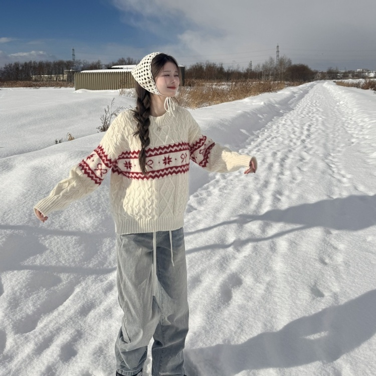 눈꽃리본니트 아이보리