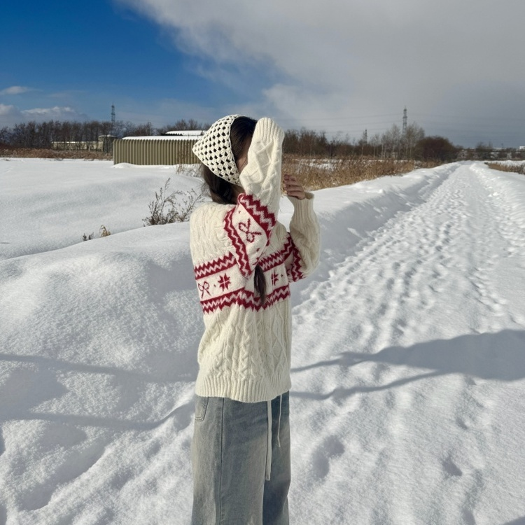 눈꽃리본니트 아이보리