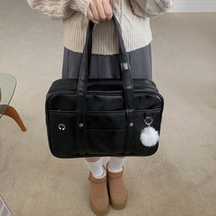 バッグ レザーポケットスクエアショルダーバッグ BLACK