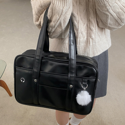 バッグ レザーポケットスクエアショルダーバッグ BLACK