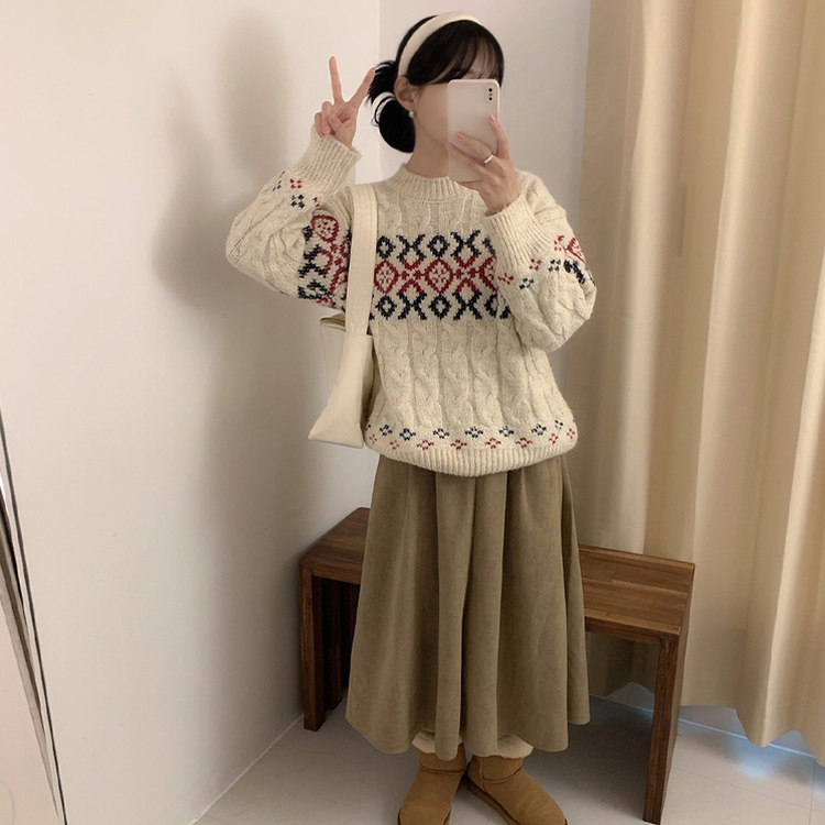 ラウンドケーブルルーズニット