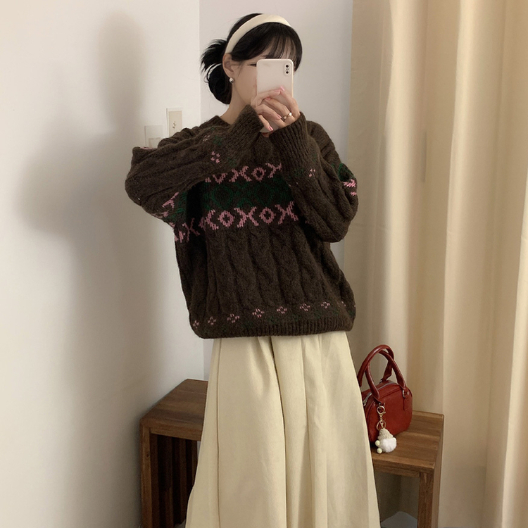 ラウンドケーブルルーズニット