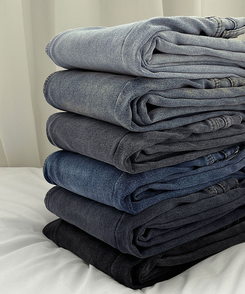 【丈別】【起毛】バンディングロングブーツカットデニムパンツ(6color)