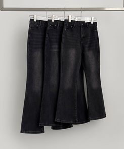 【丈別】【起毛】バンディングロングブーツカットデニムパンツ(6color)