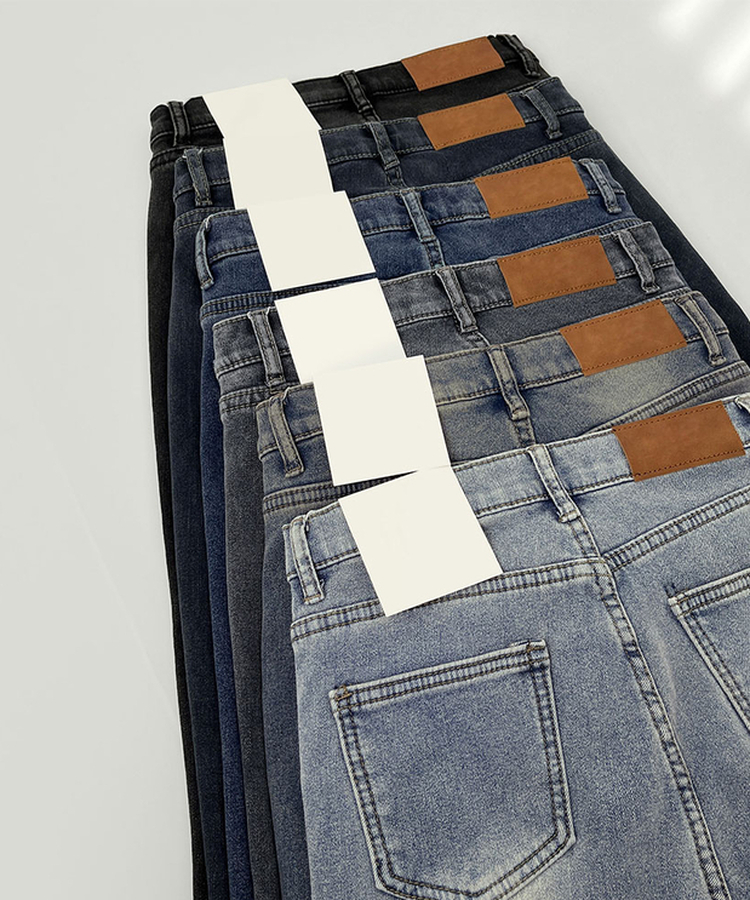 【丈別】【起毛】バンディングロングブーツカットデニムパンツ(6color)