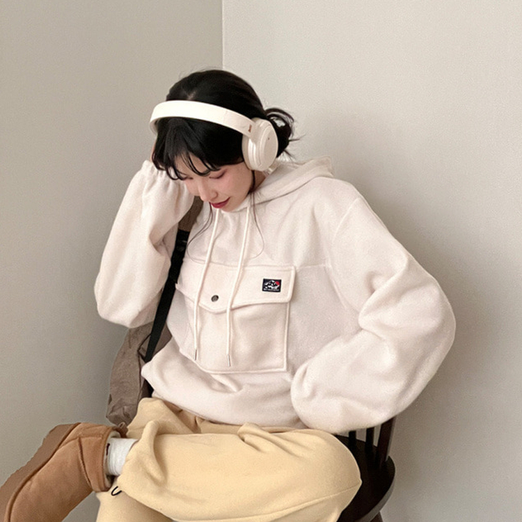 포터 마운틴 오버핏 포켓 후리스 후드 맨투맨