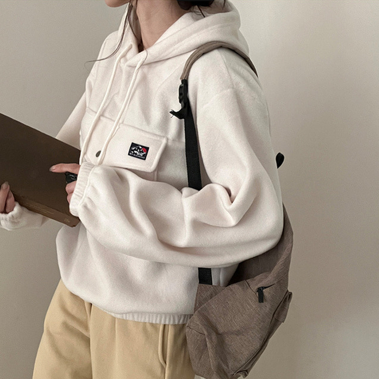 포터 마운틴 오버핏 포켓 후리스 후드 맨투맨