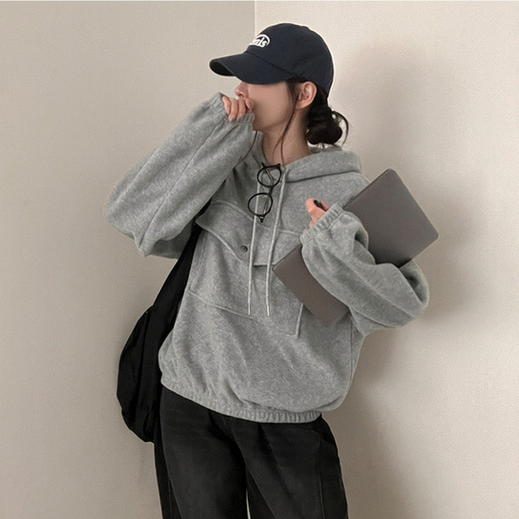 포터 마운틴 오버핏 포켓 후리스 후드 맨투맨