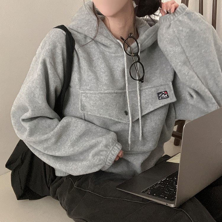 포터 마운틴 오버핏 포켓 후리스 후드 맨투맨