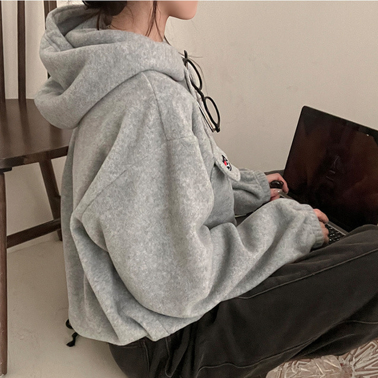 포터 마운틴 오버핏 포켓 후리스 후드 맨투맨