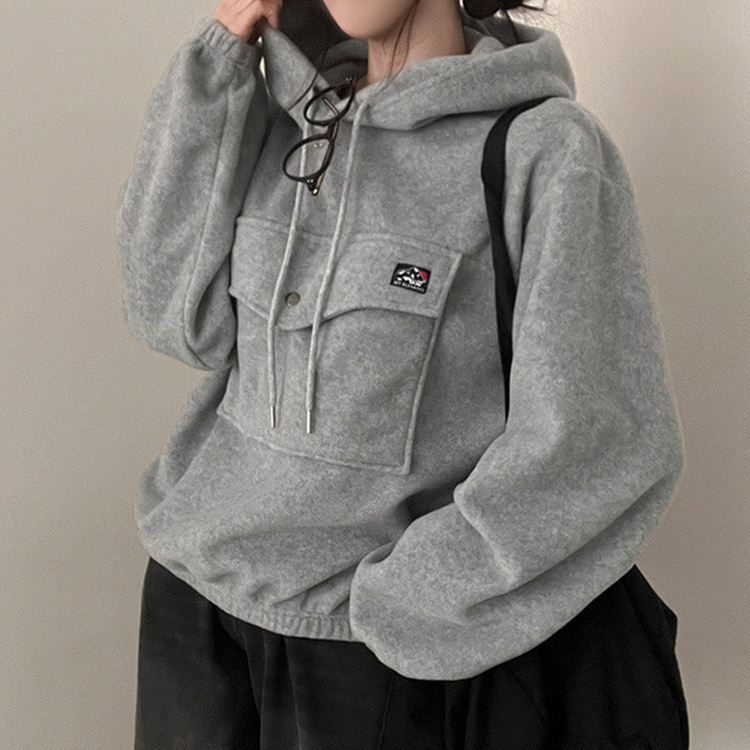 포터 마운틴 오버핏 포켓 후리스 후드 맨투맨