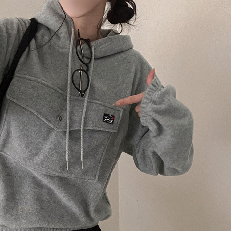 포터 마운틴 오버핏 포켓 후리스 후드 맨투맨