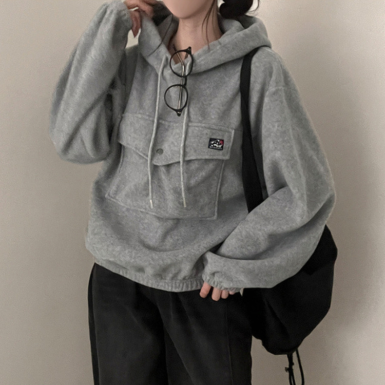 포터 마운틴 오버핏 포켓 후리스 후드 맨투맨