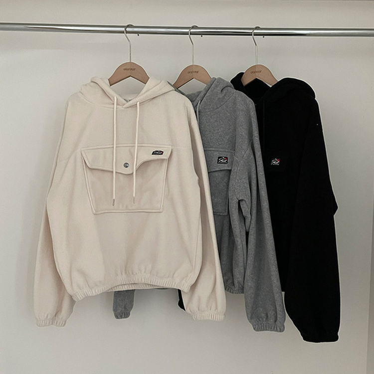 포터 마운틴 오버핏 포켓 후리스 후드 맨투맨