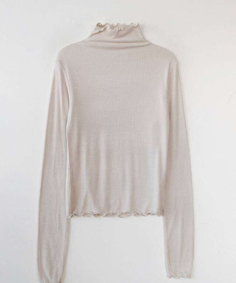 プチハイネックリブTシャツ
