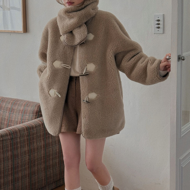 말랑콩떡 모찌 오버핏 라운드 파스텔 데일리 니트 연베이지