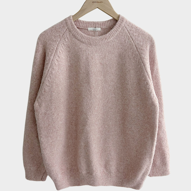 말랑콩떡 모찌 오버핏 라운드 파스텔 데일리 니트