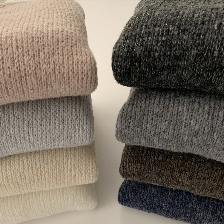 자신있는 추천 칙촉 겨울 라운드 아방핏 도톰 세미 크롭 긴팔 오버핏 데일리 니트 9color