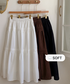 バンディングフレアロングスカート