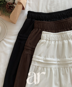 バンディングフレアロングスカート