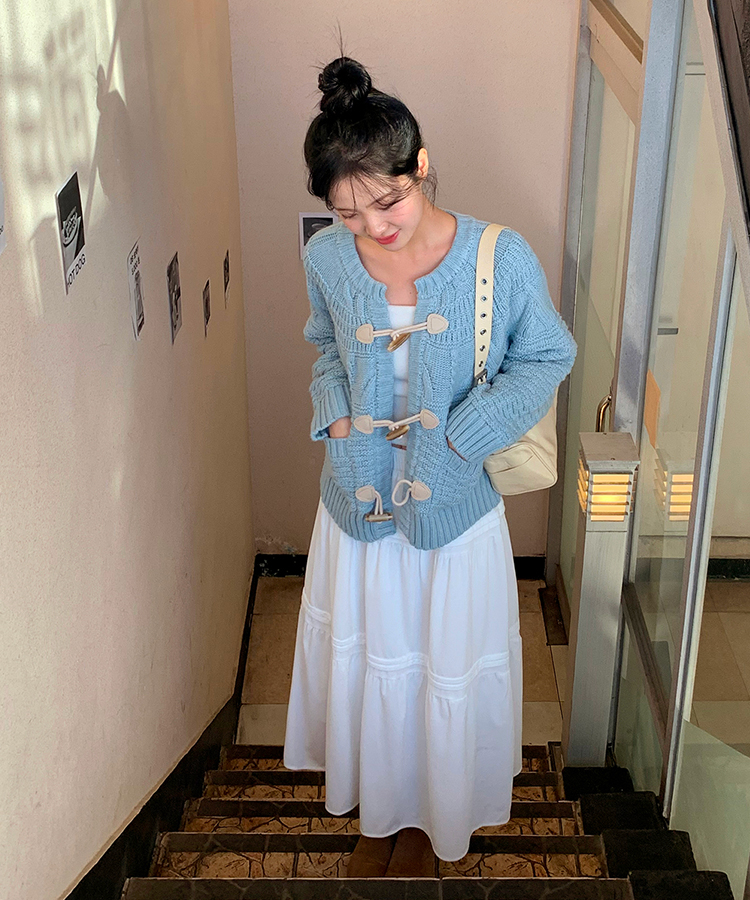 バンディングフレアロングスカート   IVORY