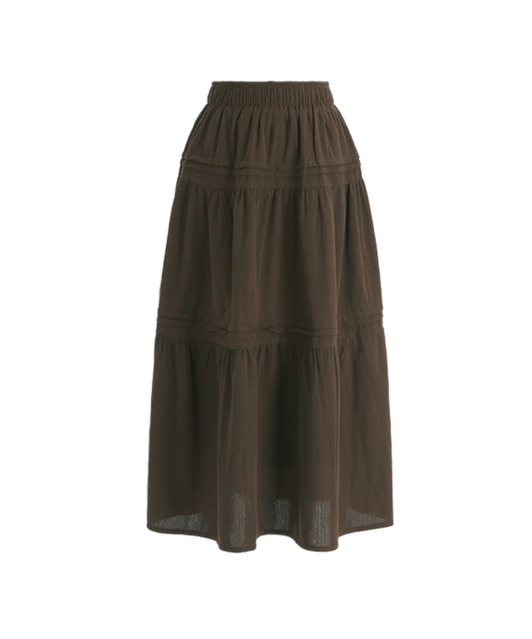 バンディングフレアロングスカート