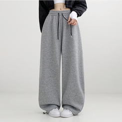 トレーニングパンツ サイドスリットピンタックストリングワイドパンツ(5color) GREY