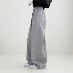 トレーニングパンツ サイドスリットピンタックストリングワイドパンツ(5color) GREY