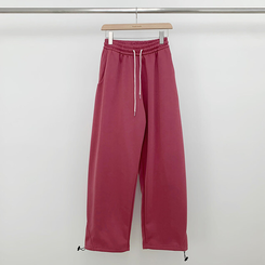トレーニングパンツ サイドスリットピンタックストリングワイドパンツ(5color)