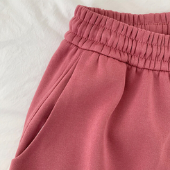 トレーニングパンツ サイドスリットピンタックストリングワイドパンツ(5color)