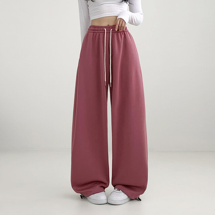 サイドスリットピンタックストリングワイドパンツ(5color) PINK