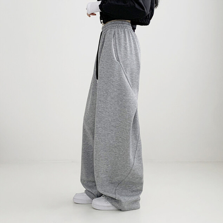 サイドスリットピンタックストリングワイドパンツ(5color) GREY