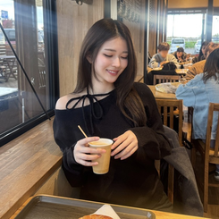 ショルダーリボンニット BLACK