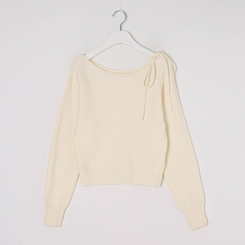 ショルダーリボンニット