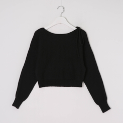 ショルダーリボンニット