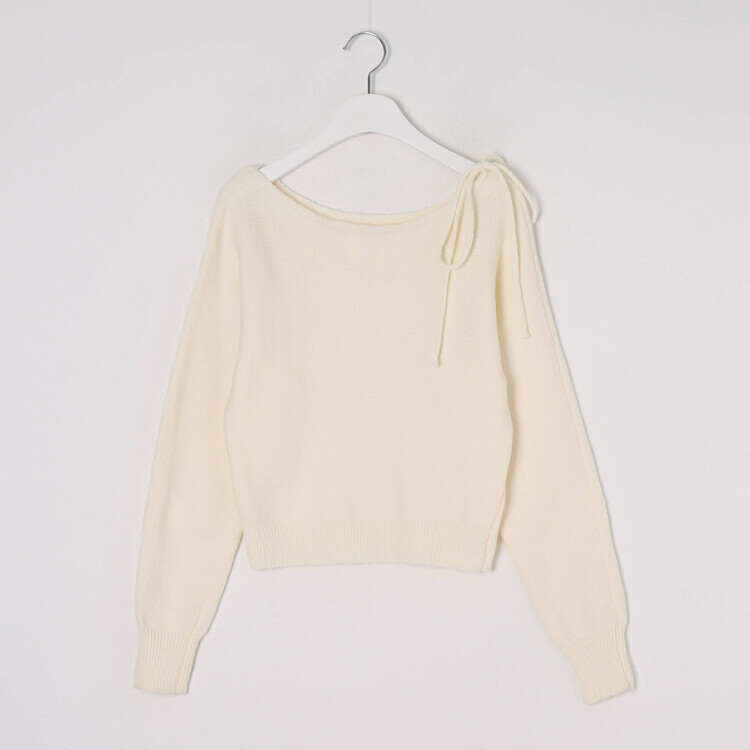 ショルダーリボンニット