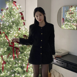 ファーワンピースジャケット BLACK