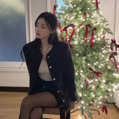 ファーワンピースジャケット BLACK