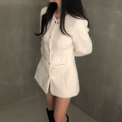 ファーワンピースジャケット IVORY